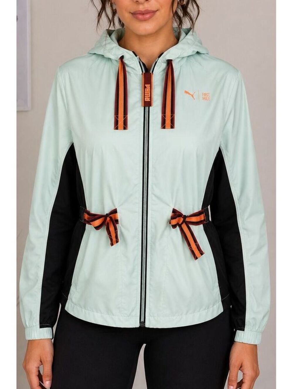 PUMA x FIRST MILE Women's Anorak Jacket – Mist Green / Black – Size Small